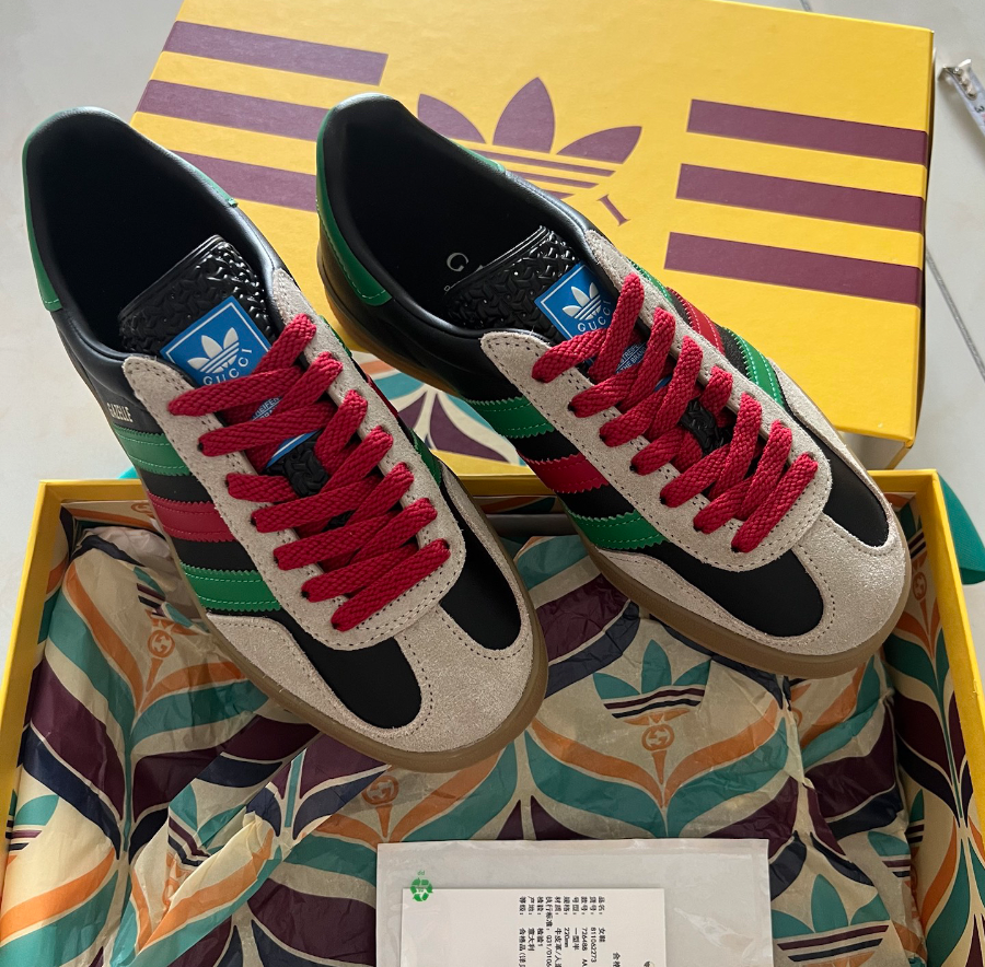 Giày Adidas Gazelle x Gucci ‘Black Red’ 726488-AAA43-9549 - Ảnh 4