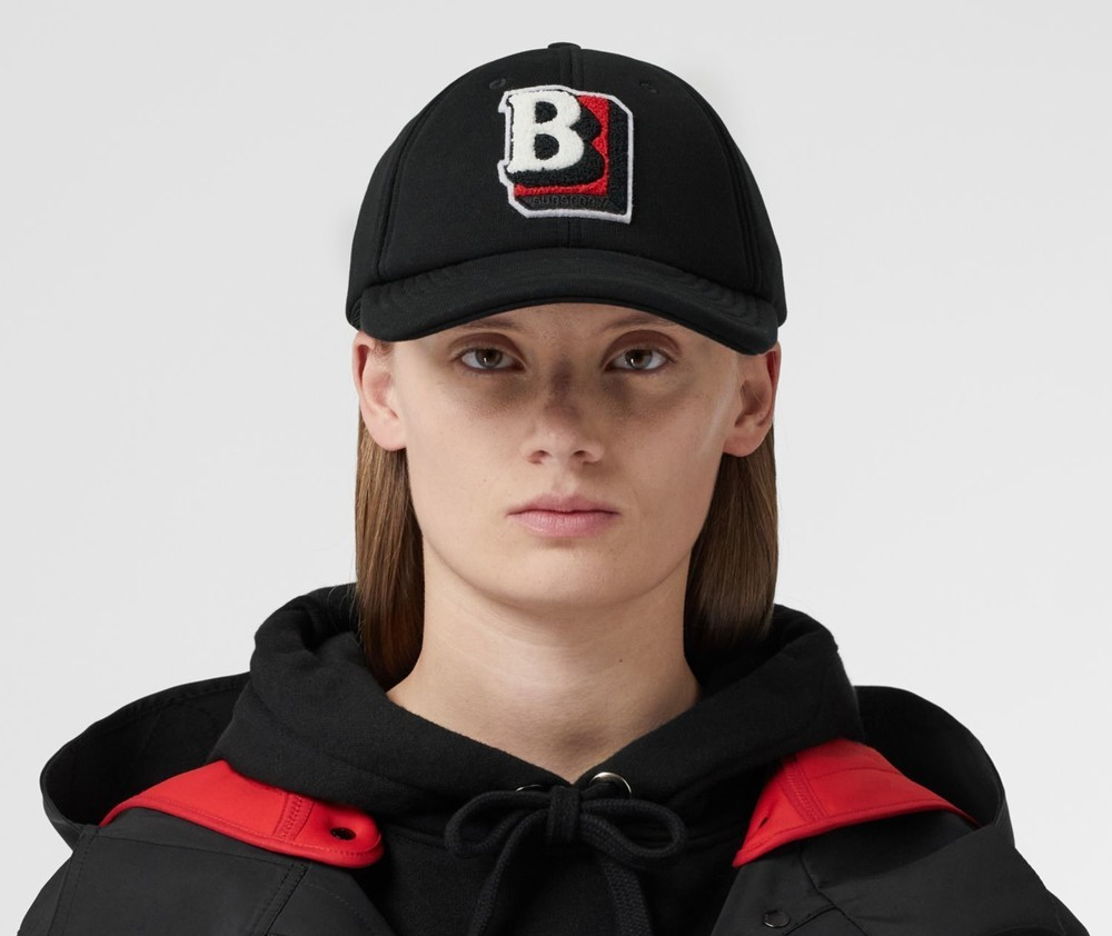 Mũ Burberry Letter Graphic Cotton Baseball ‘Black’ 80487301 - Ảnh 2