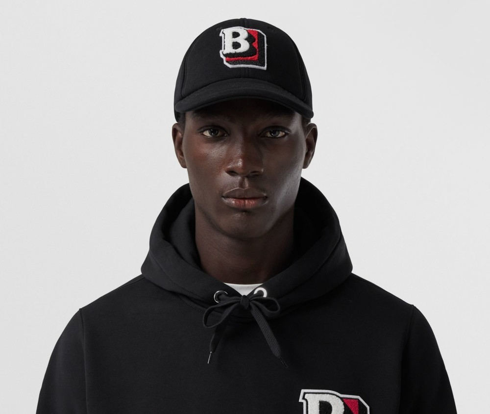 Mũ Burberry Letter Graphic Cotton Baseball ‘Black’ 80487301 - Ảnh 3