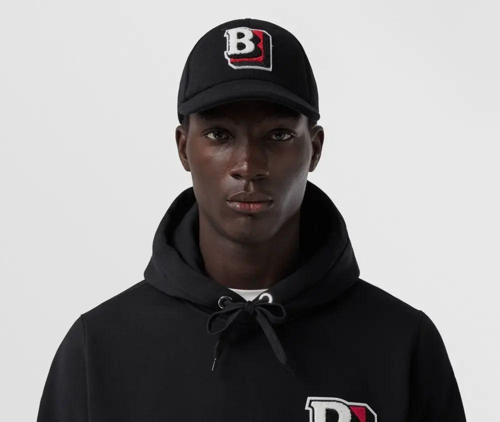 Mũ Burberry Letter Graphic Cotton Baseball ‘Black’ 80487301 - Ảnh 3