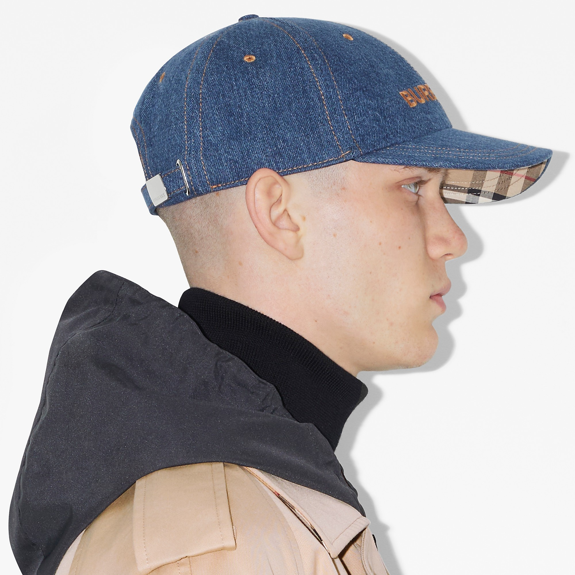 Mũ Burberry Embroidered Logo ‘Denim’ 80707661 - Ảnh 4