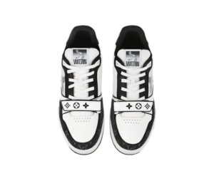 Alternative view of Giày Louis Vuitton LV Trainer ‘Velcro Strap Black White’ 1A9ZB0