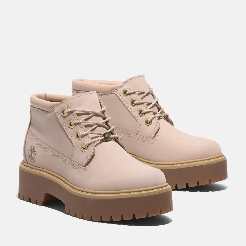 Giày Timberland Stone Street Mid Lace Up ‘Pink’ A2HA9EN7 - Ảnh 3