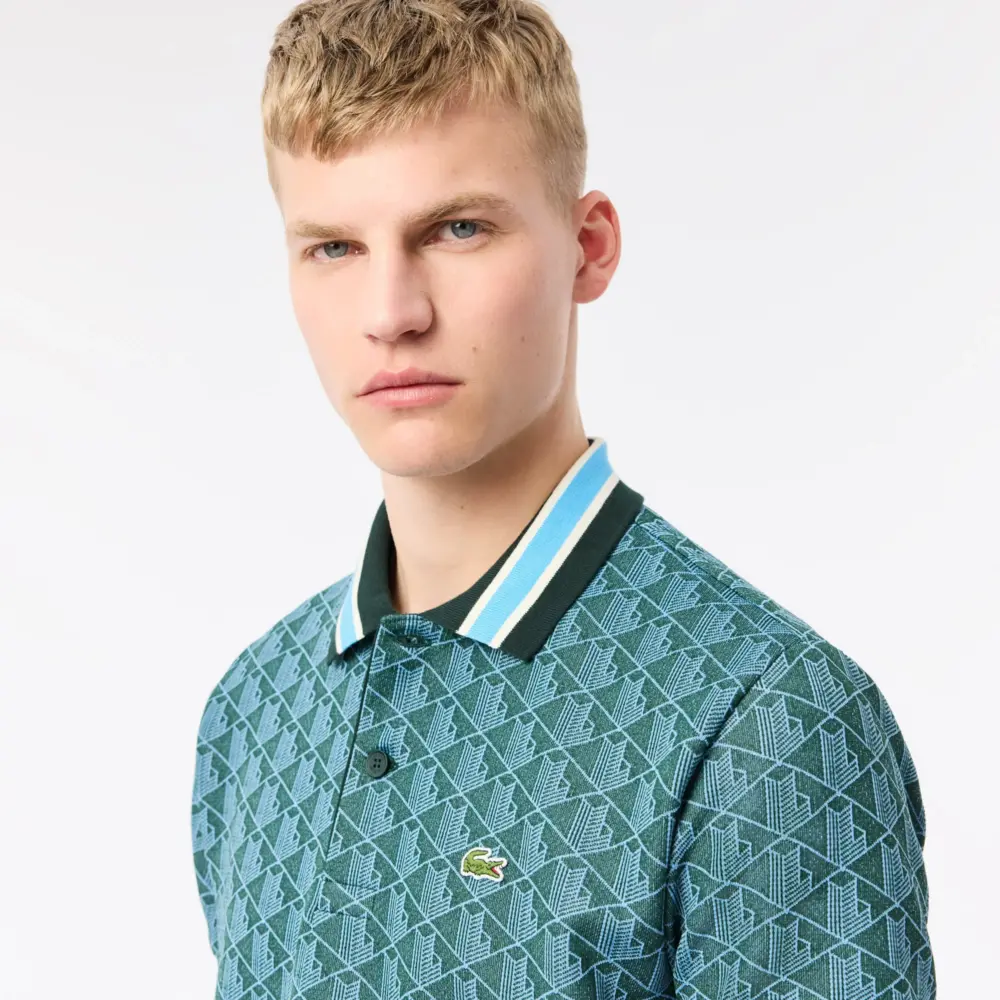 Áo Polo Lacoste Jacquard ‘Blue’ DH1417-10-IB4 - Ảnh 3