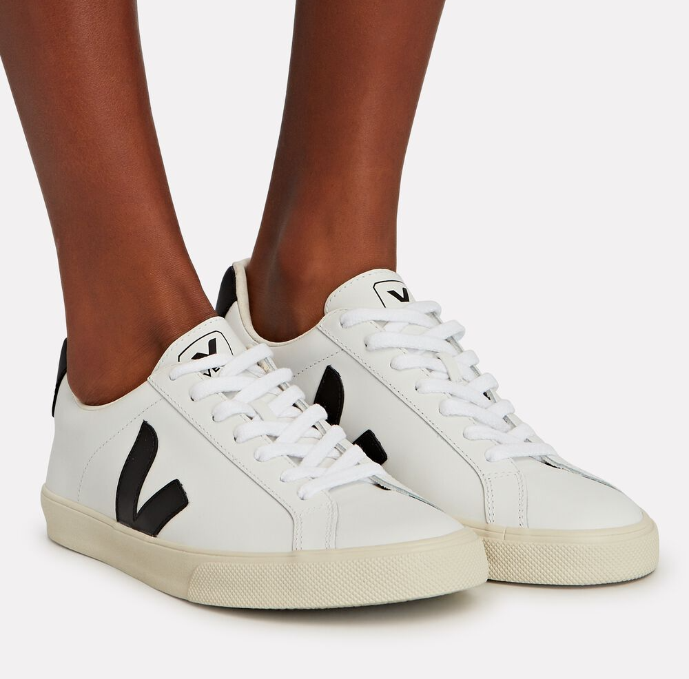 Giày Veja Esplar Low ‘Black White Leather’ EO020005 - Ảnh 5