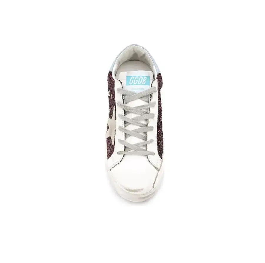 Giày Golden Goose Wmns Superstar ‘Wine Glitter’ G36WS590-S99 - Ảnh 4