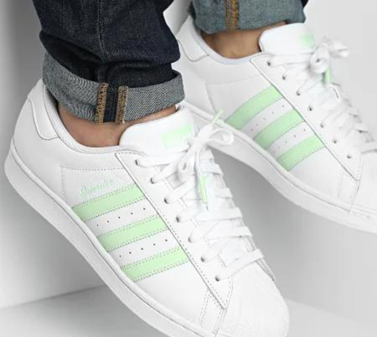 Giày Adidas Superstar ‘White Green Spark’ IE3005 - Ảnh 2