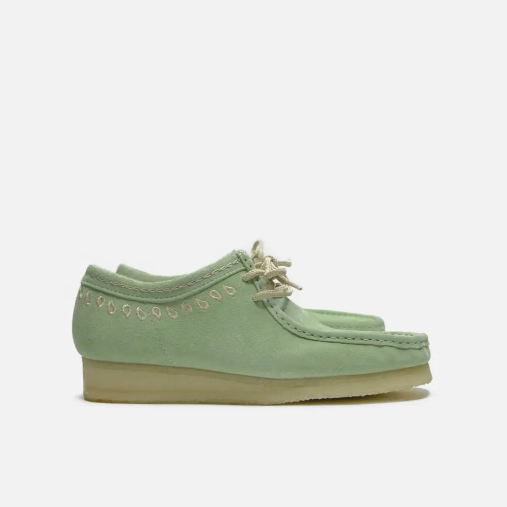 Giày Clarks Wallabee Low ‘Green Embroidery’ 26172073 - Ảnh 4