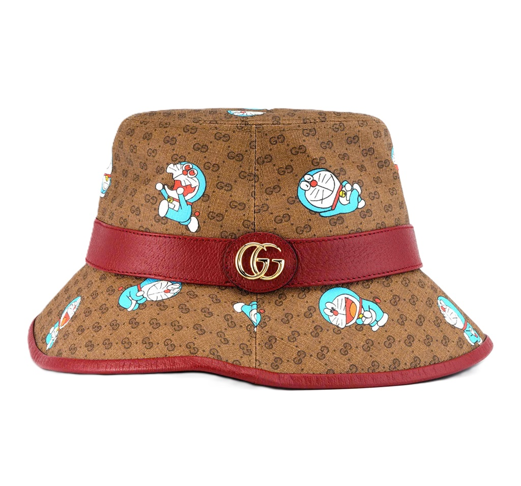 Mũ Gucci x Doraemon Bucket Hat ‘Beige Ebony’ 648846-4HACU-8574