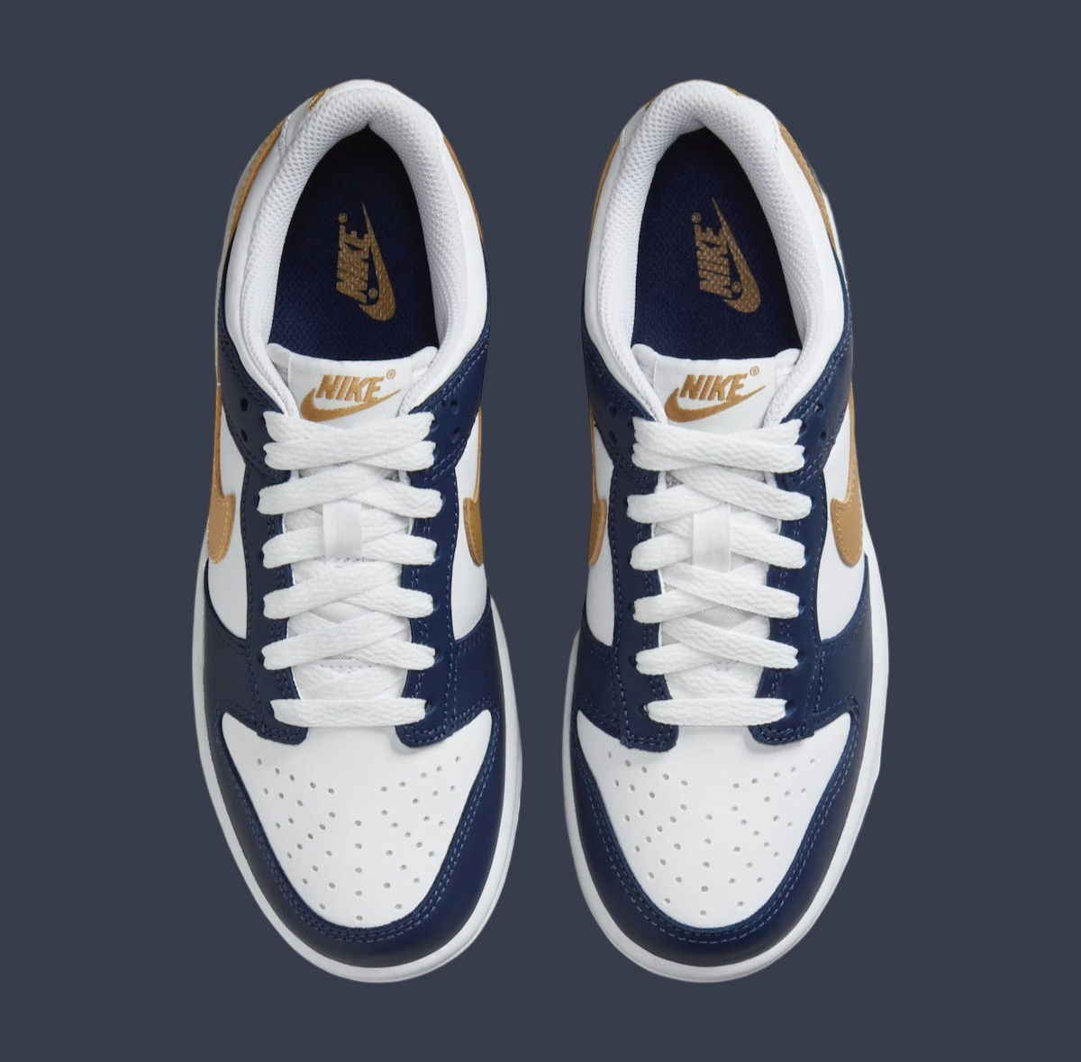 Giày Nike Dunk Low GS ‘Midnight Navy Wheat’ FB9109-111 - Ảnh 4
