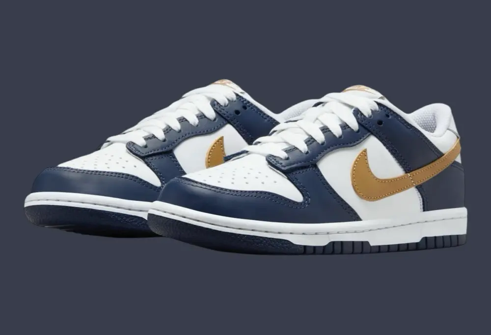 Giày Nike Dunk Low GS ‘Midnight Navy Wheat’ FB9109-111 - Ảnh 5