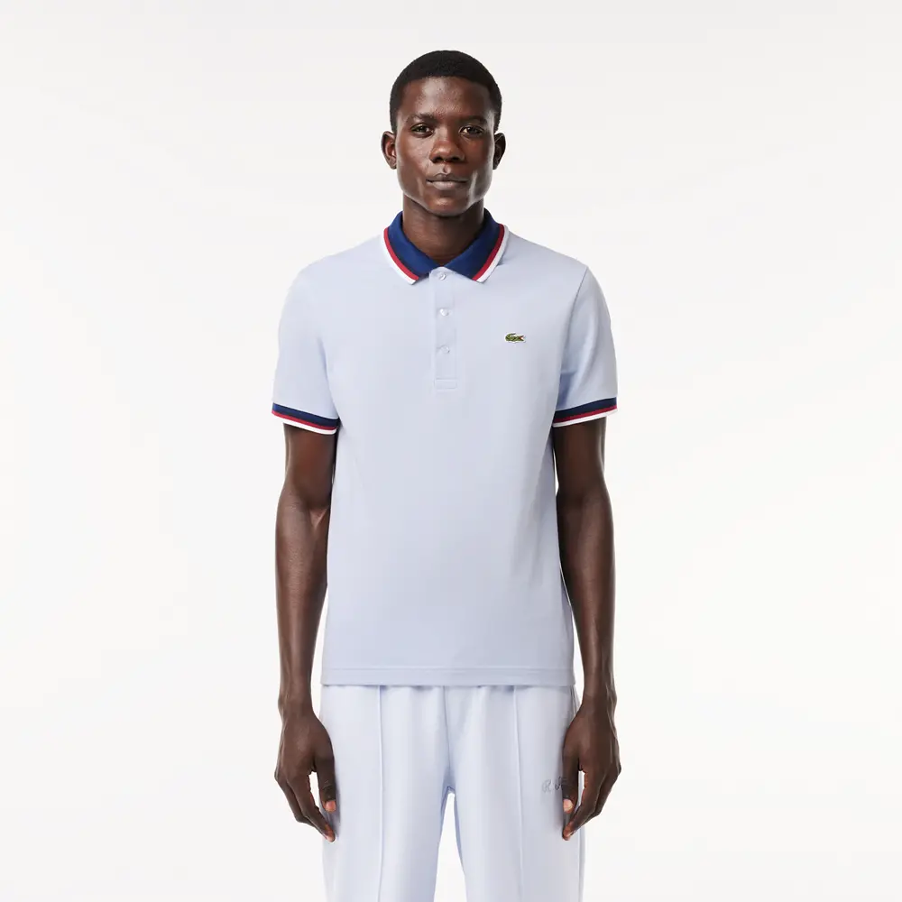 Áo Lacoste Regular Fit Contrast Collar Polo ‘White Blue’ PH3461-51-J2G - Ảnh 3
