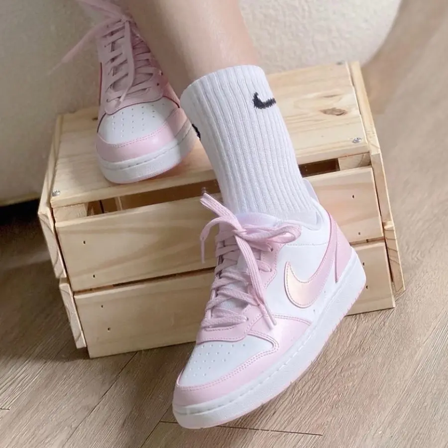 Giày Nike Court Borough 2 SE White ‘Pink Foam’ DQ0492-100 - Ảnh 3