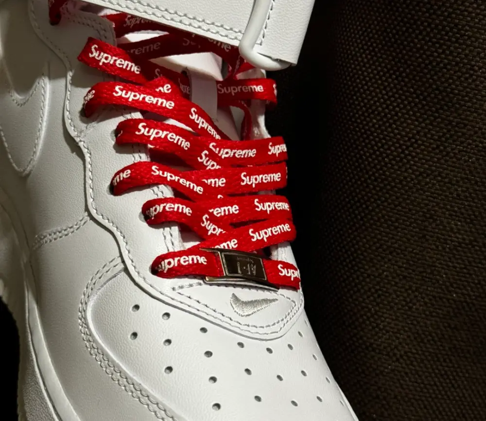 Giày Nike Air Force 1 Mid x Supreme ‘White’ FZ8784-100 - Ảnh 5