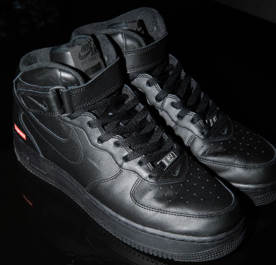 Giày Nike Air Force 1 Mid x Supreme ‘Black’ FZ8784-001 - Ảnh 2