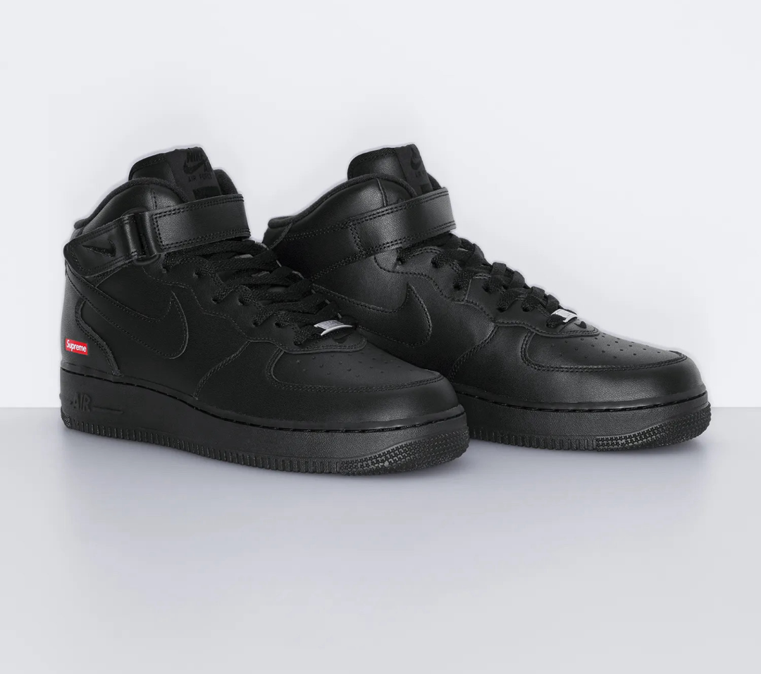 Giày Nike Air Force 1 Mid x Supreme ‘Black’ FZ8784-001 - Ảnh 3