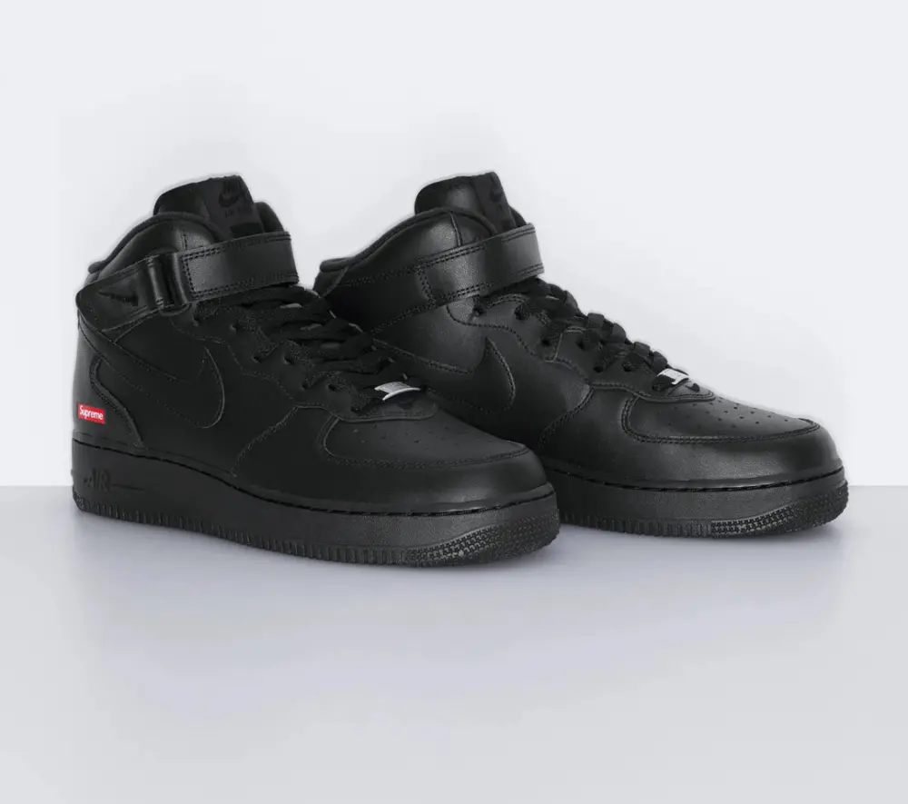 Giày Nike Air Force 1 Mid x Supreme ‘Black’ FZ8784-001 - Ảnh 6