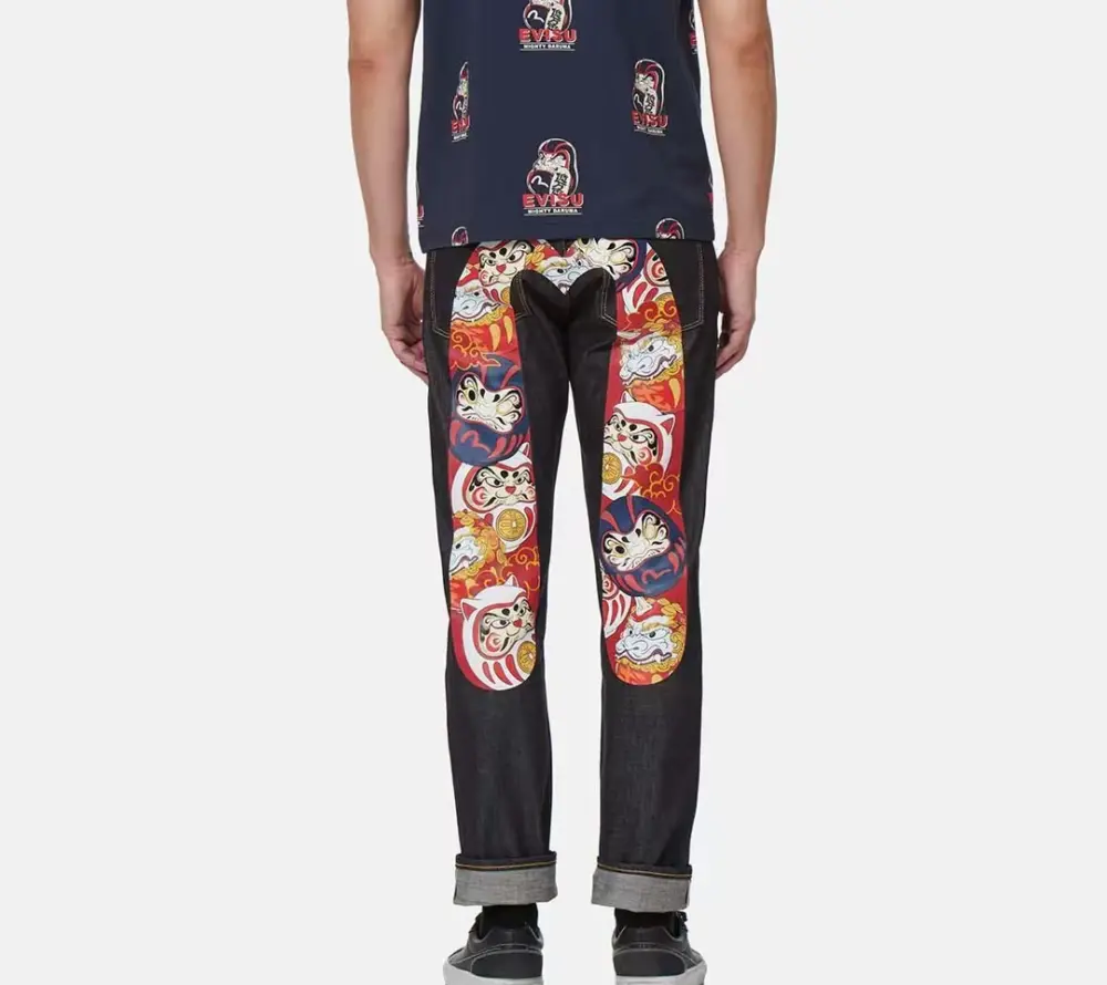Quần Evisu Daruma Buddies Daicock ‘Blue’ 2ESHTM2JE90910CT - Ảnh 3
