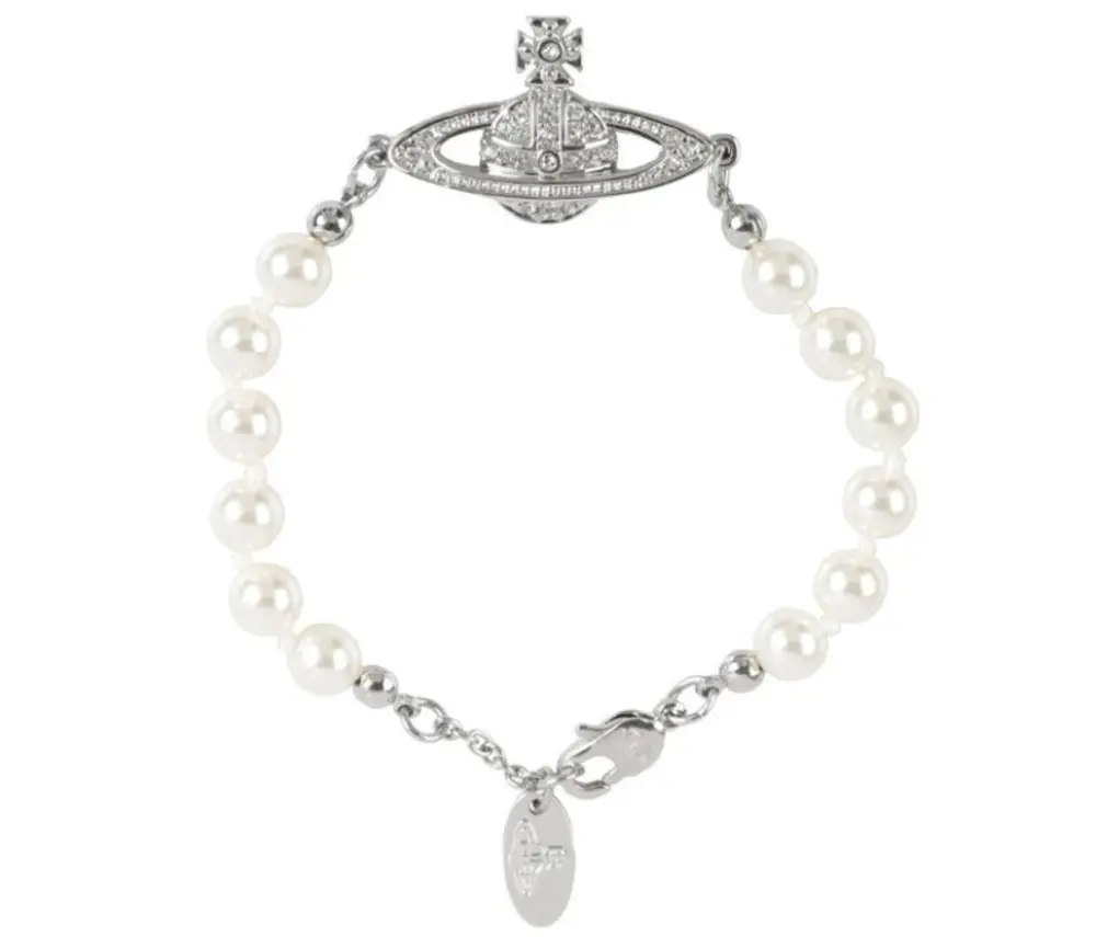 Vòng Tay Vivienne Westwood Relief Pearl ‘Silver’ 6103000102P131P131