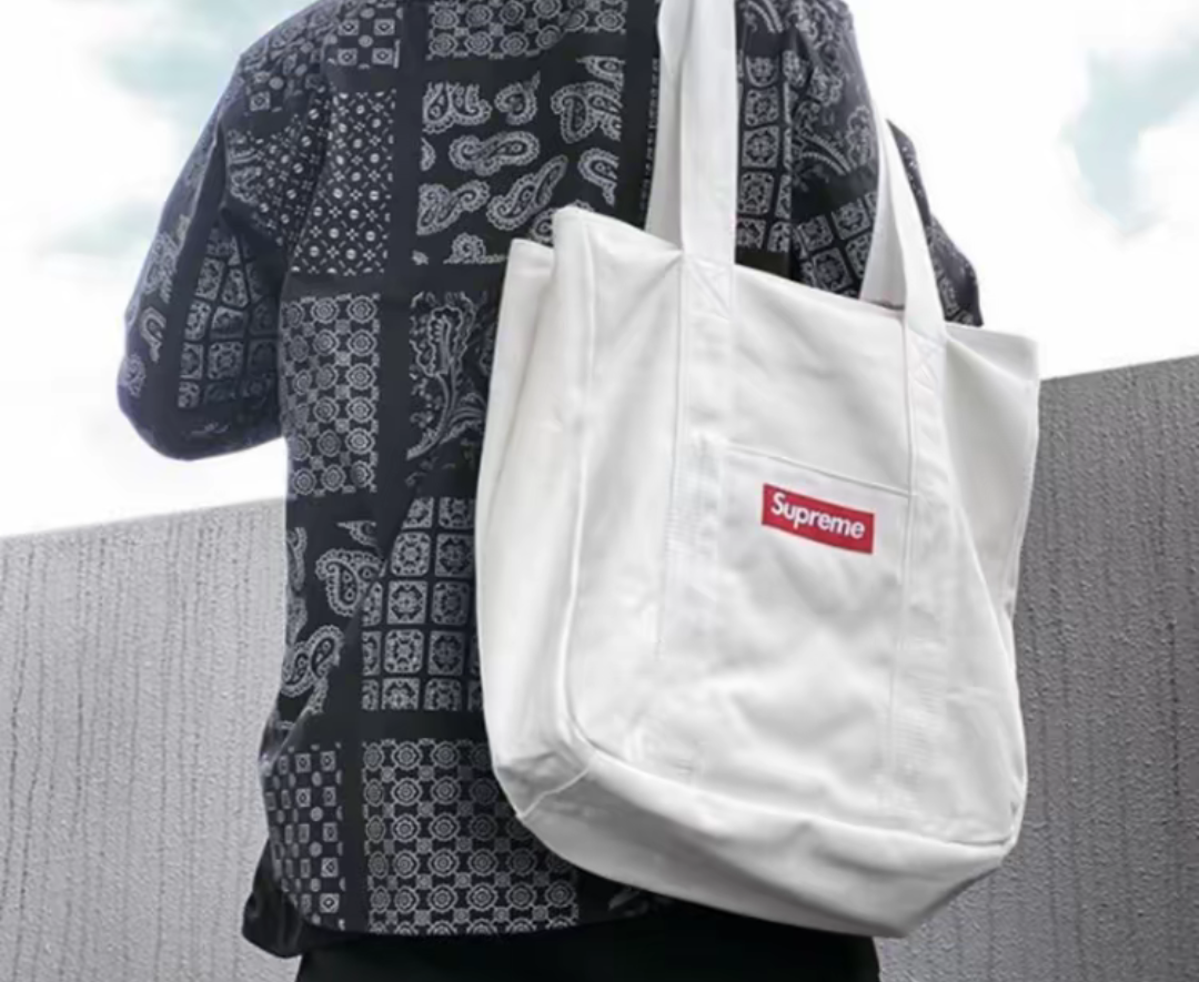 Túi Supreme Canvas Tote ‘White Red’ SUP-FW20-153 - Ảnh 2