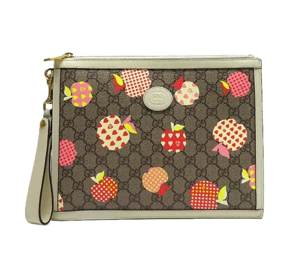 Túi Gucci Heart Apple Pattern Zipper ‘Brown’ 664113-22KFG-9799