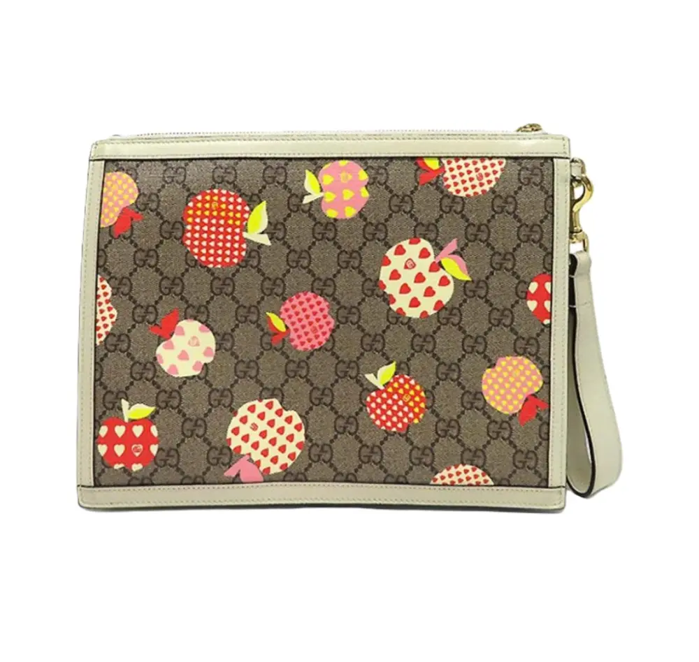 Túi Gucci Heart Apple Pattern Zipper ‘Brown’ 664113-22KFG-9799 - Ảnh 3