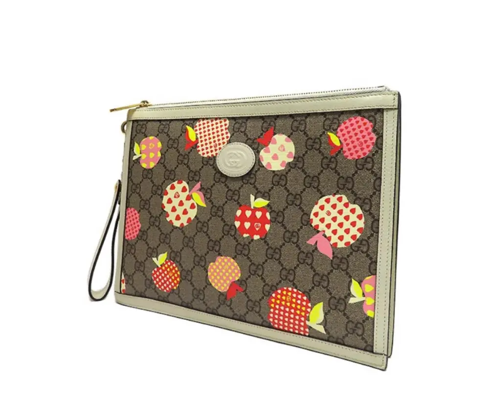 Alternative view of Túi Gucci Heart Apple Pattern Zipper ‘Brown’ 664113-22KFG-9799
