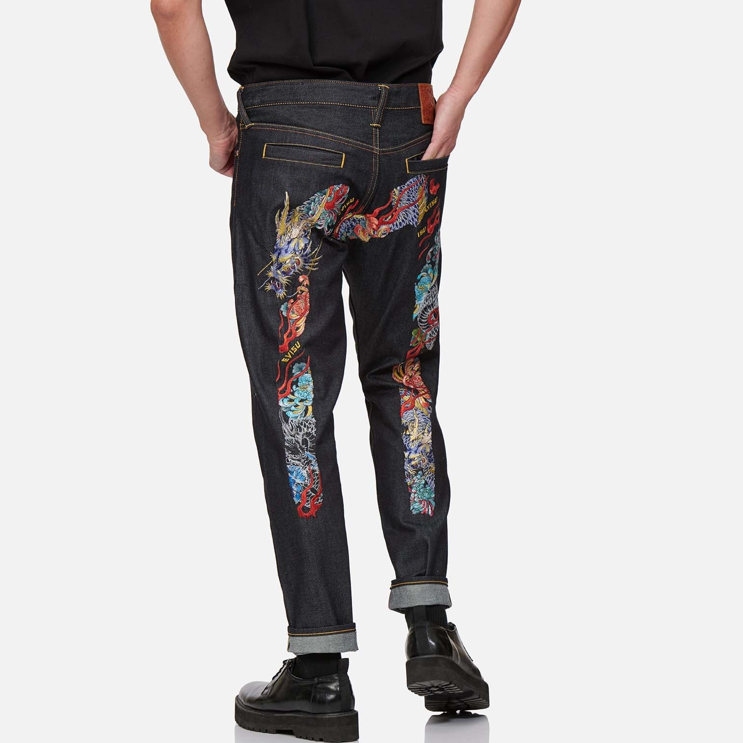 Quần Evisu Seagull And Logo Denim ‘Blue’ 2EAHTM1JE90417CT - Ảnh 3