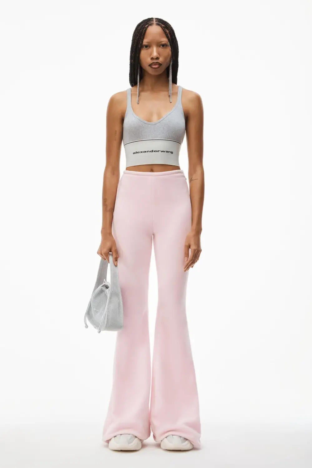 Túi Alexander Wang Ryan Metallic Rib Knit 'Metallic Silver' 20123K60T991 - Ảnh 4