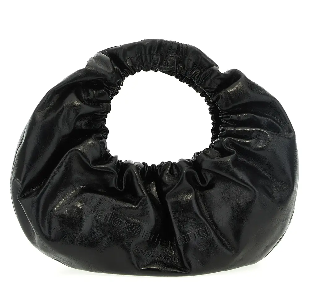 Alternative view of Túi Alexander Wang Crescent Small Handle Bag In Crackle Patent Leather W/Logo 'Black' 20124R31L001