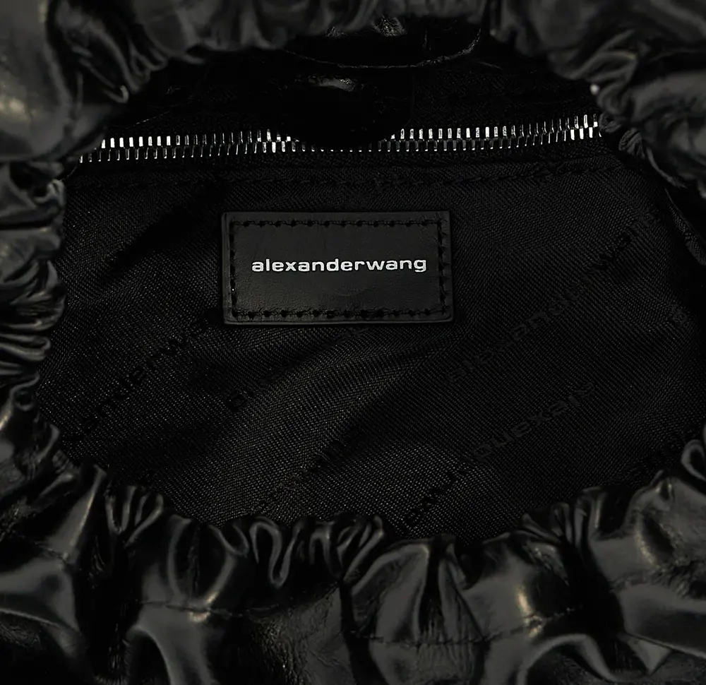 Túi Alexander Wang Crescent Small Handle Bag In Crackle Patent Leather W/Logo 'Black' 20124R31L001 - Ảnh 4