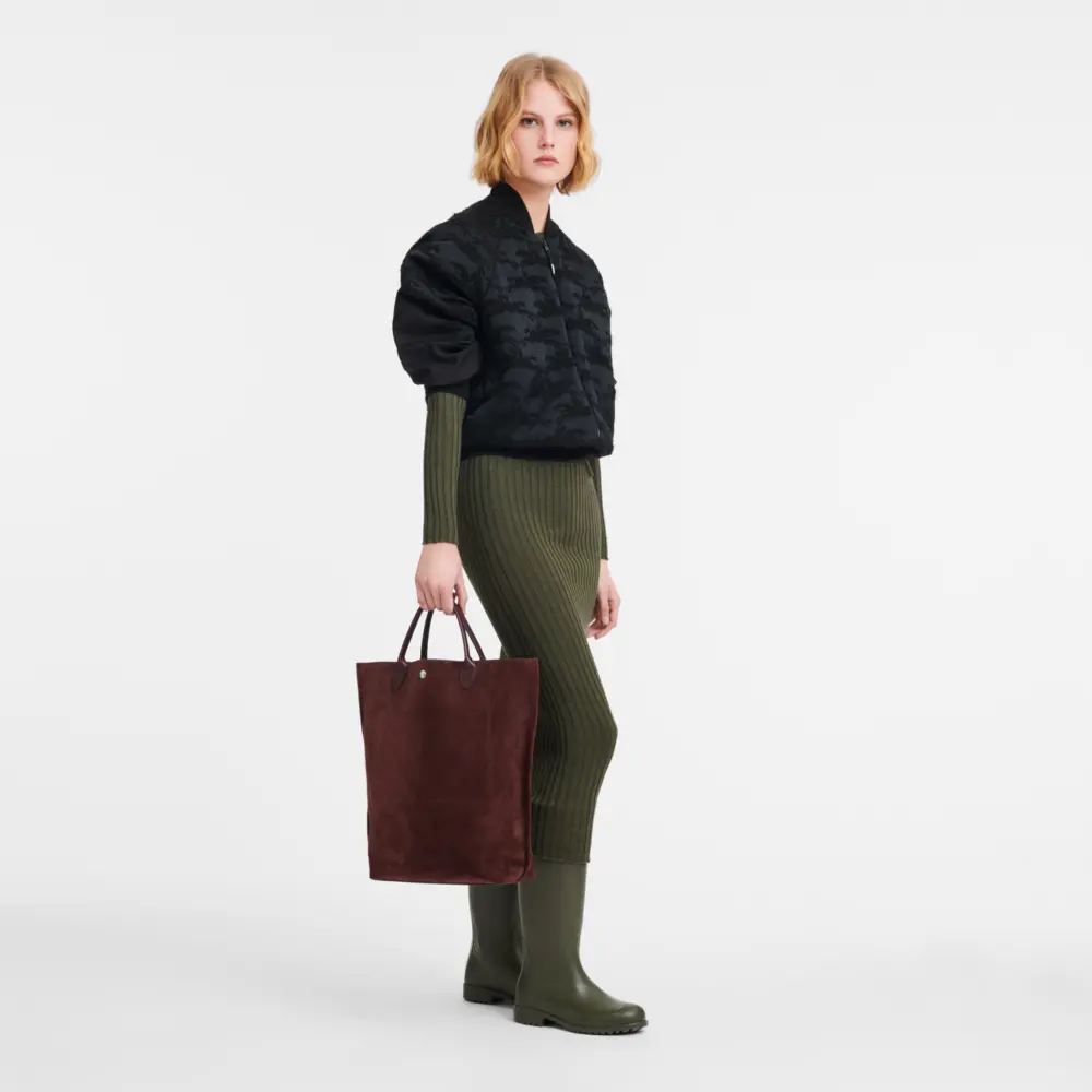 Túi Longchamp Cabas Longchamp M Tote Bag 'Burgundy' 10277HFO009 - Ảnh 3