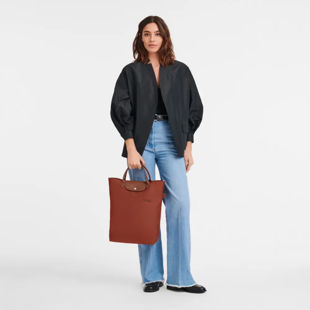 Túi Longchamp Le Pliage Green M Tote Bag 'Chestnut' 10168919404 - Ảnh 3