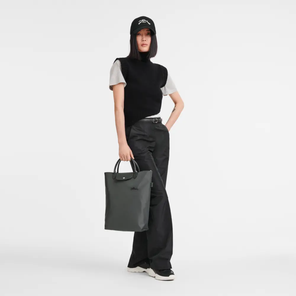 Túi Longchamp Le Pliage Green M Tote Bag 'Graphite' 10168919P66 - Ảnh 4
