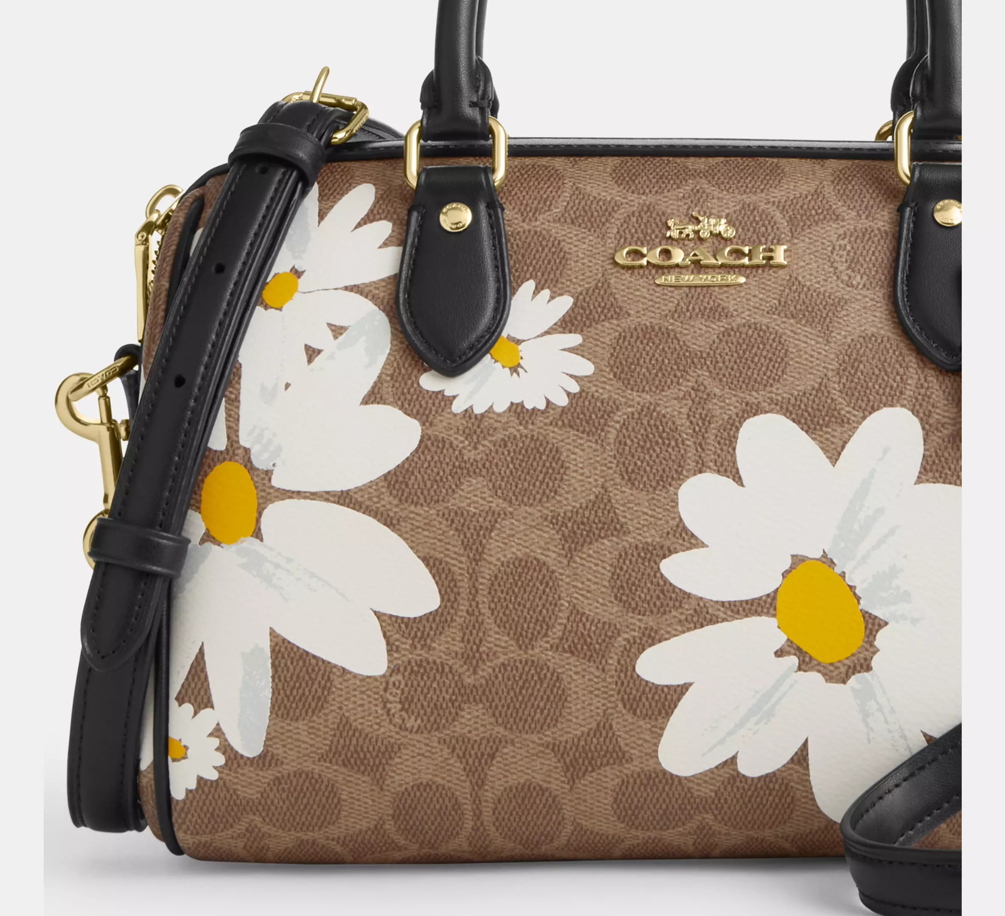 Túi Coach Rowan Satchel Canvas Floral Print ‘Tan’ CZ590-IMTAM - Ảnh 3