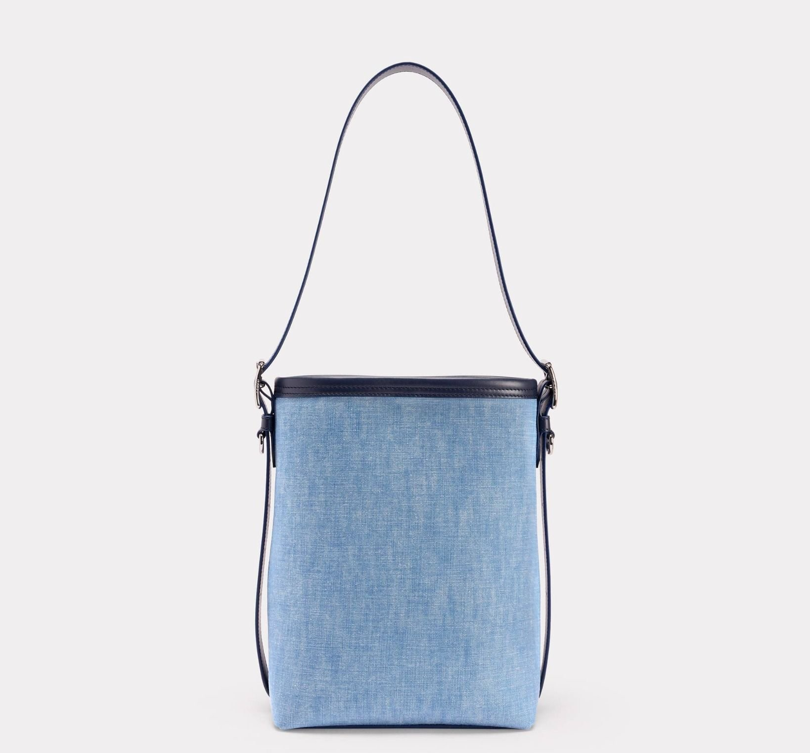 Túi Kenzo 18 Denim Leather Bucket Bag ‘Blue’ FE52SA2046H4DT - Ảnh 3