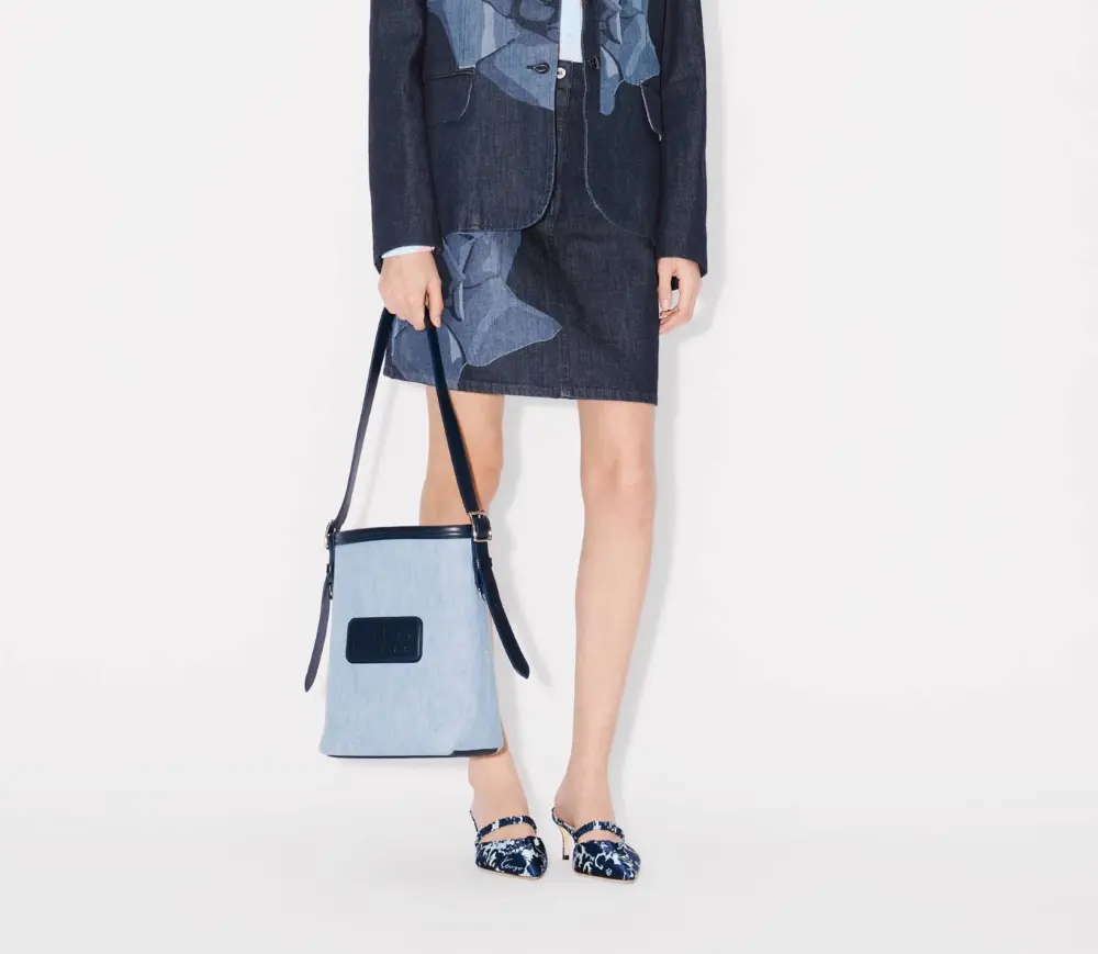Alternative view of Túi Kenzo 18 Denim Leather Bucket Bag ‘Blue’ FE52SA2046H4DT