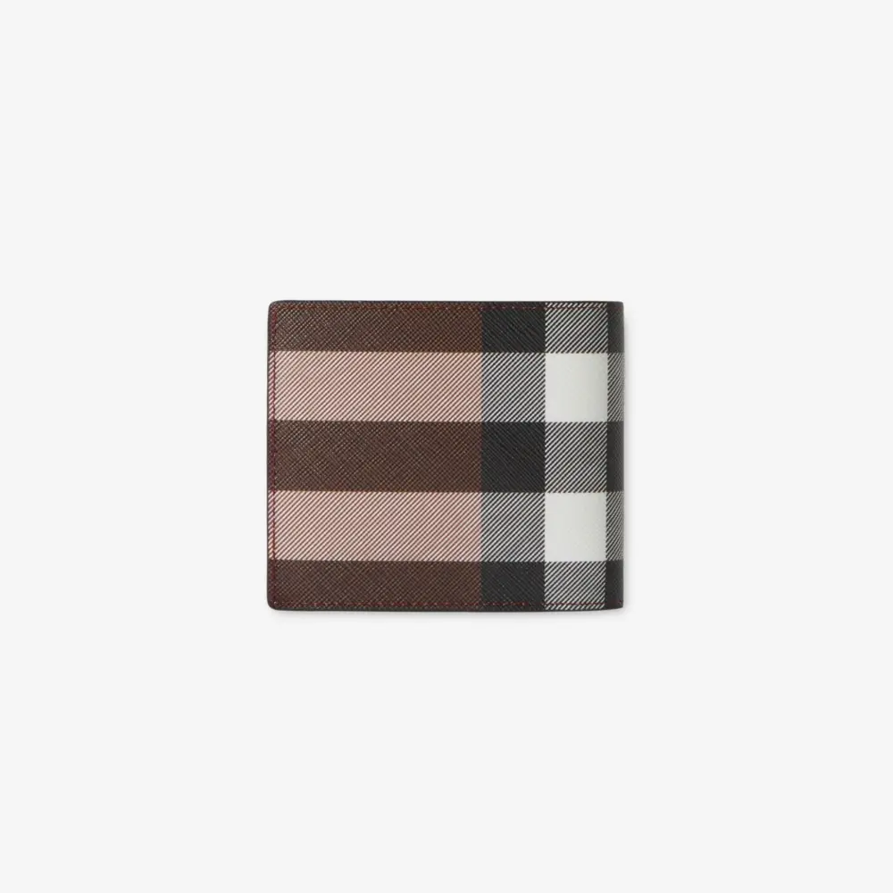 Ví Burberry Check And Leather Bifold Wallet ‘Brown’ 80527901 - Ảnh 3