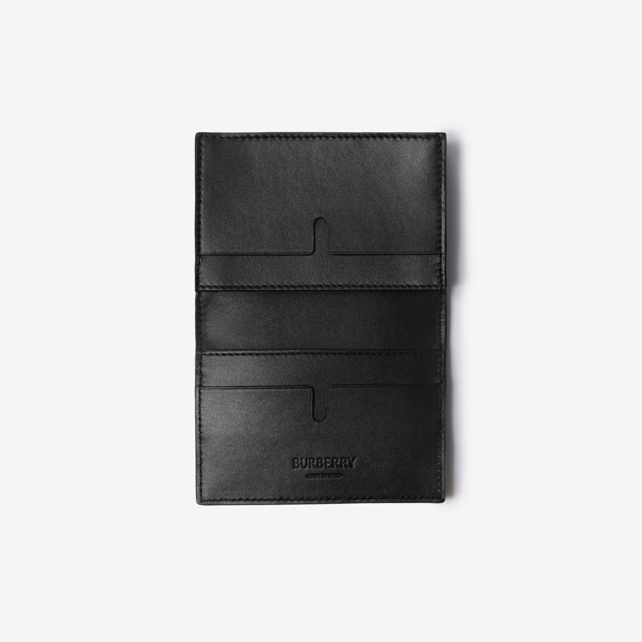 Ví Burberry Embossed Check Bifold Card Case ‘Black’ 80797721 - Ảnh 2