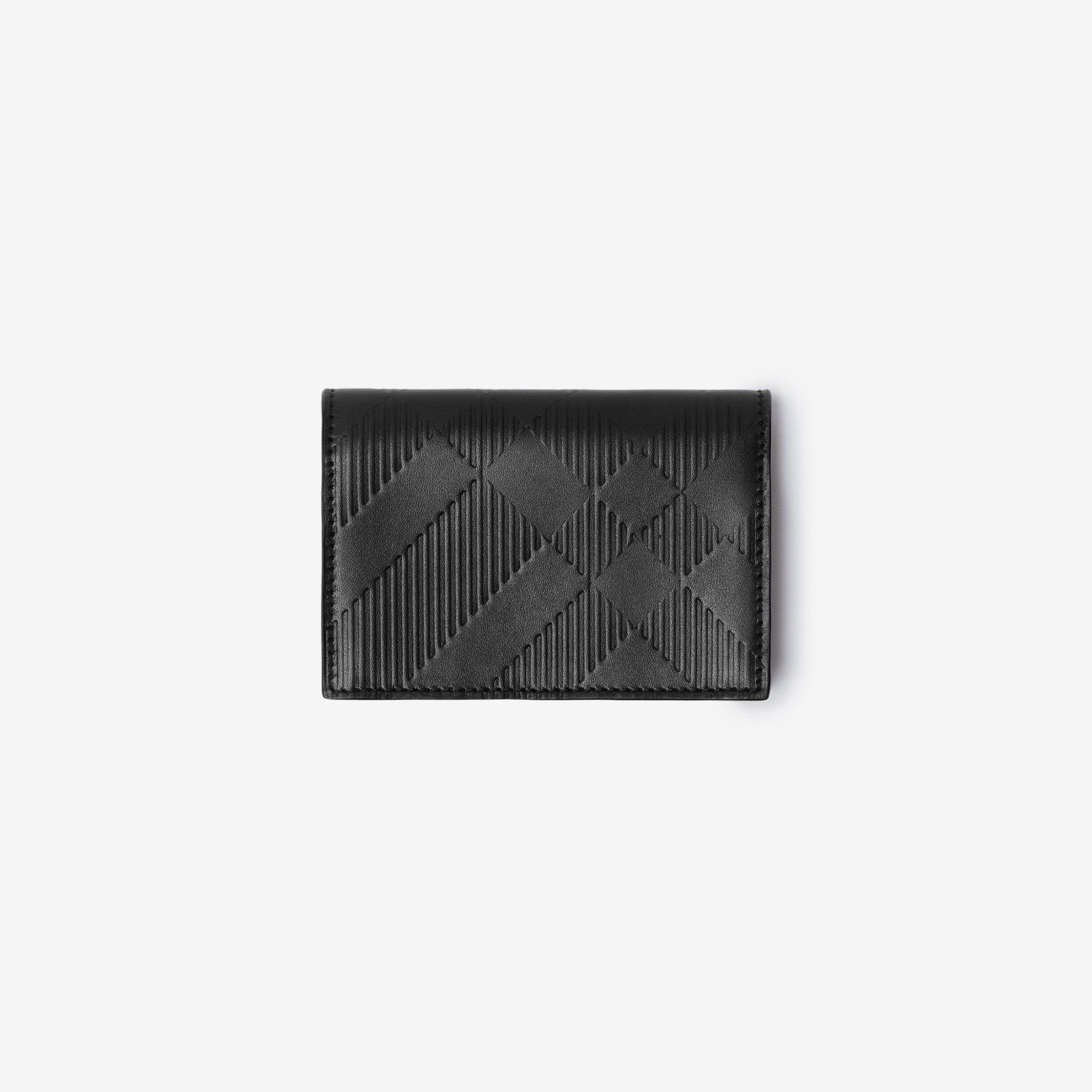 Ví Burberry Embossed Check Bifold Card Case ‘Black’ 80797721 - Ảnh 3