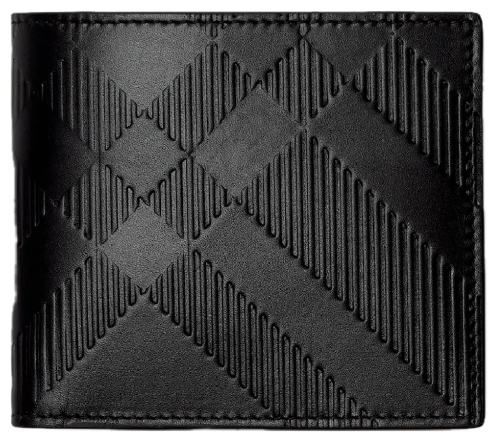 Ví Burberry Embossed Check Bifold Coin Wallet ‘Black’ 80783551