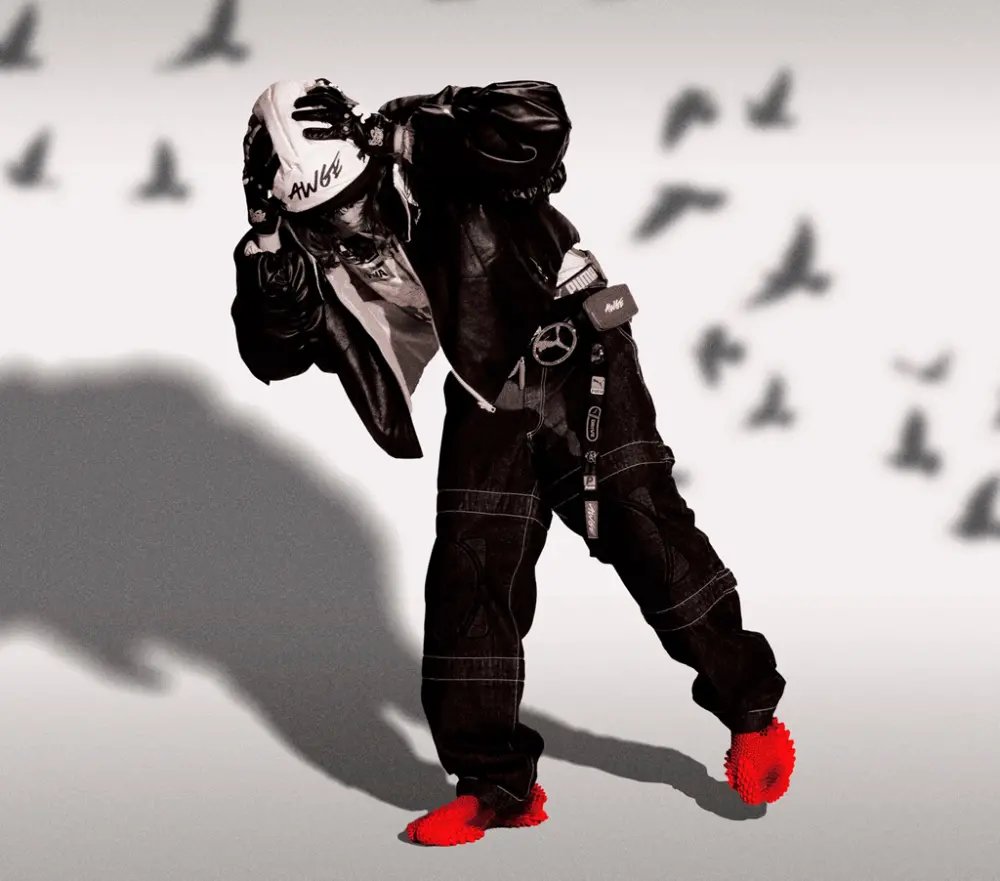 Alternative view of Giày Puma A$AP ROCKY x Mostro 3.D Slip-on 'Red' 404187-01