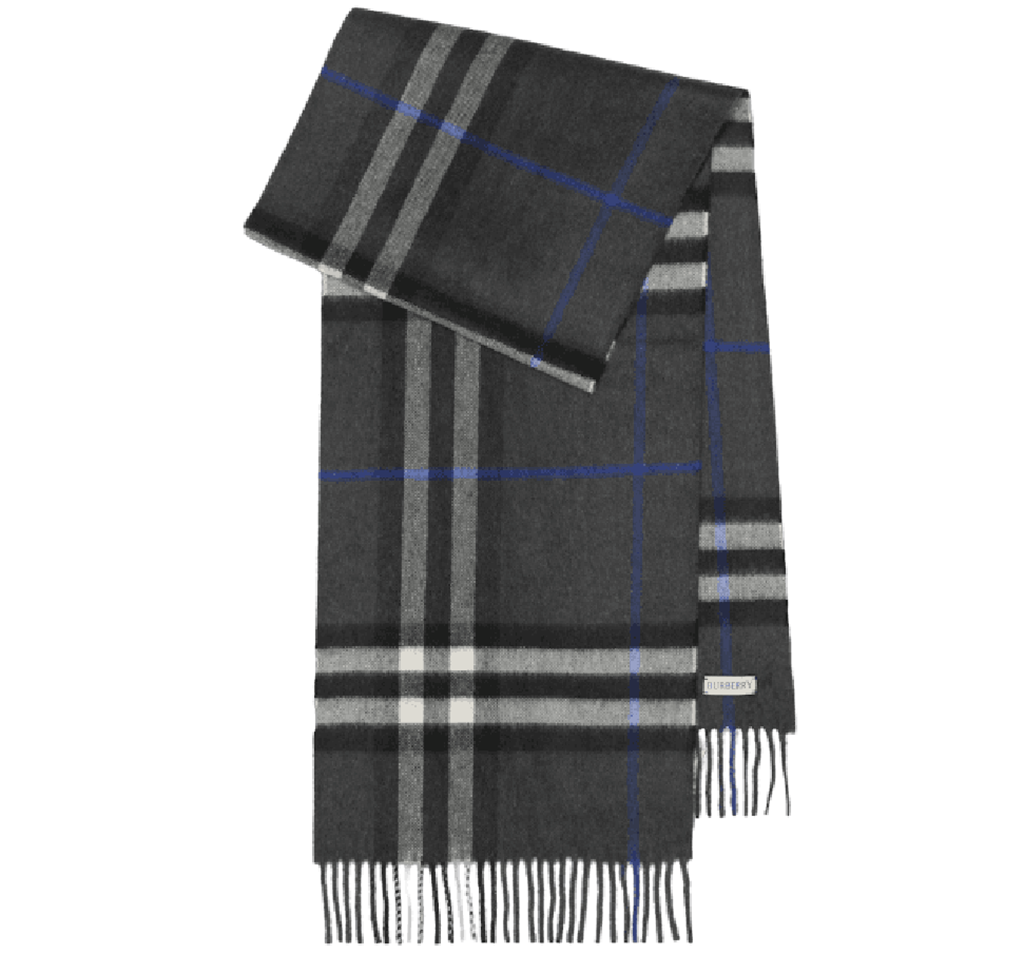 Khăn Burberry Check Cashmere Scarf 'Dark Charcoal' 80952061