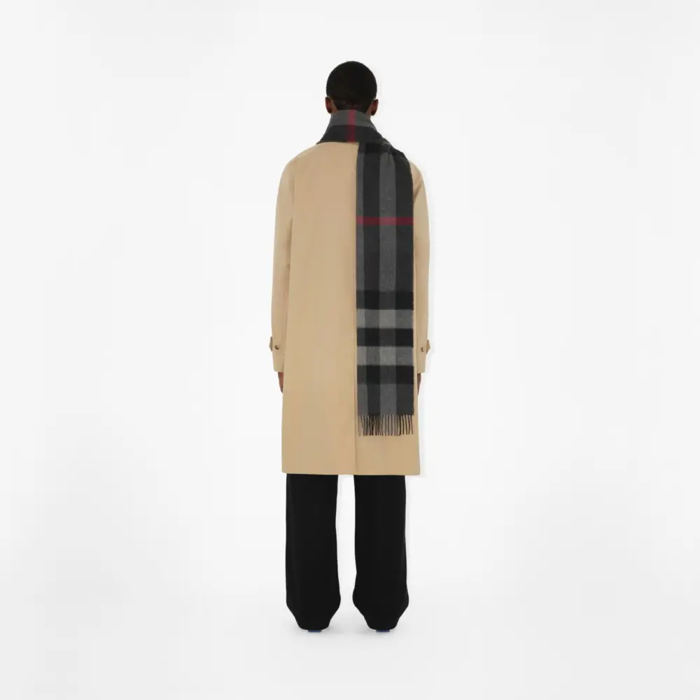 Khăn Burberry Check Cashmere Scarf 'Charcoal' 80155511 - Ảnh 5