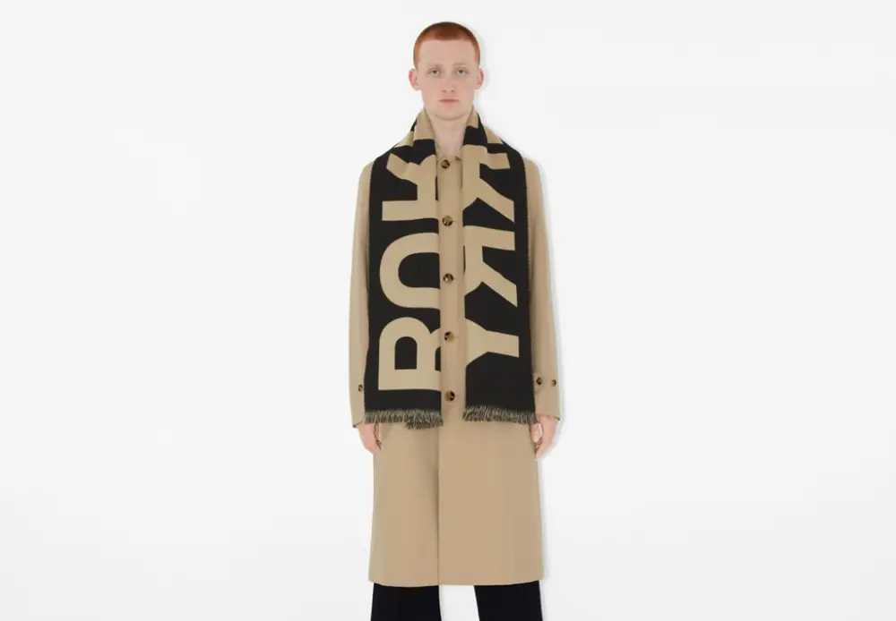 Khăn Burberry Logo Wool Scarf 'Archive Beige' 80571471 - Ảnh 3