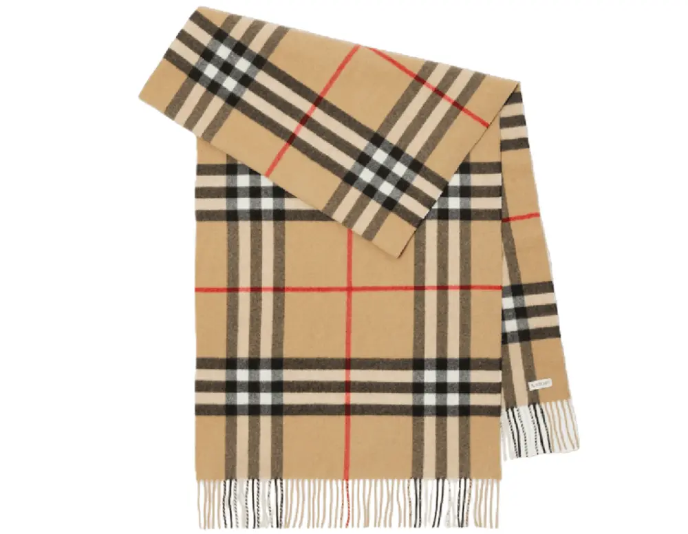 Khăn Burberry Wide Check Cashmere Scarf 'Beige' 80767951