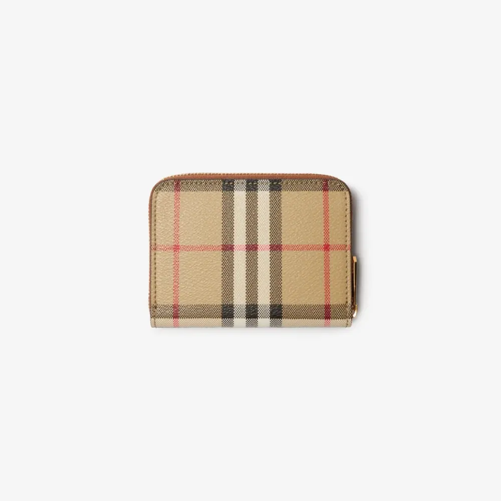 Alternative view of Ví Burberry Small Check Zip Wallet ‘Beige’ 80944391