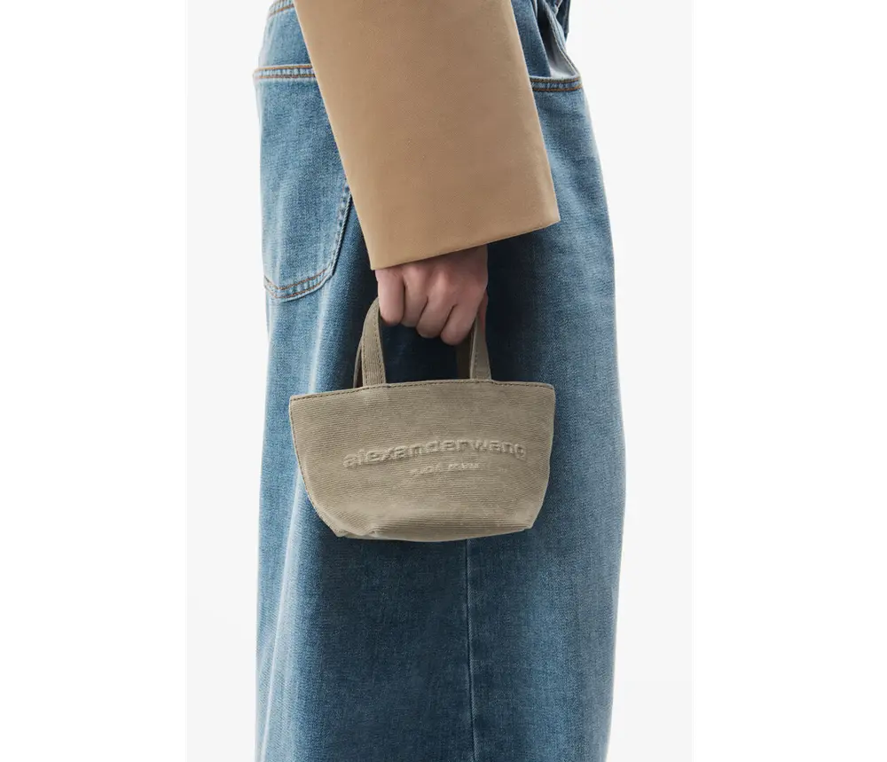 Túi Alexander Wang Punch Mini Tote Bag In Wax Canvas 'Kaki' 20324T42T248A - Ảnh 2