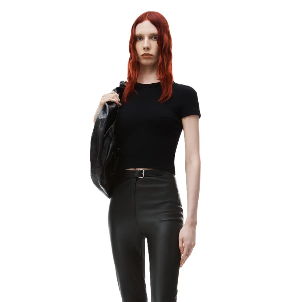 Alternative view of Túi Alexander Wang Crescent Large Shoulder Bag In Crackle Patent Leather 'Black' 20124K32L001