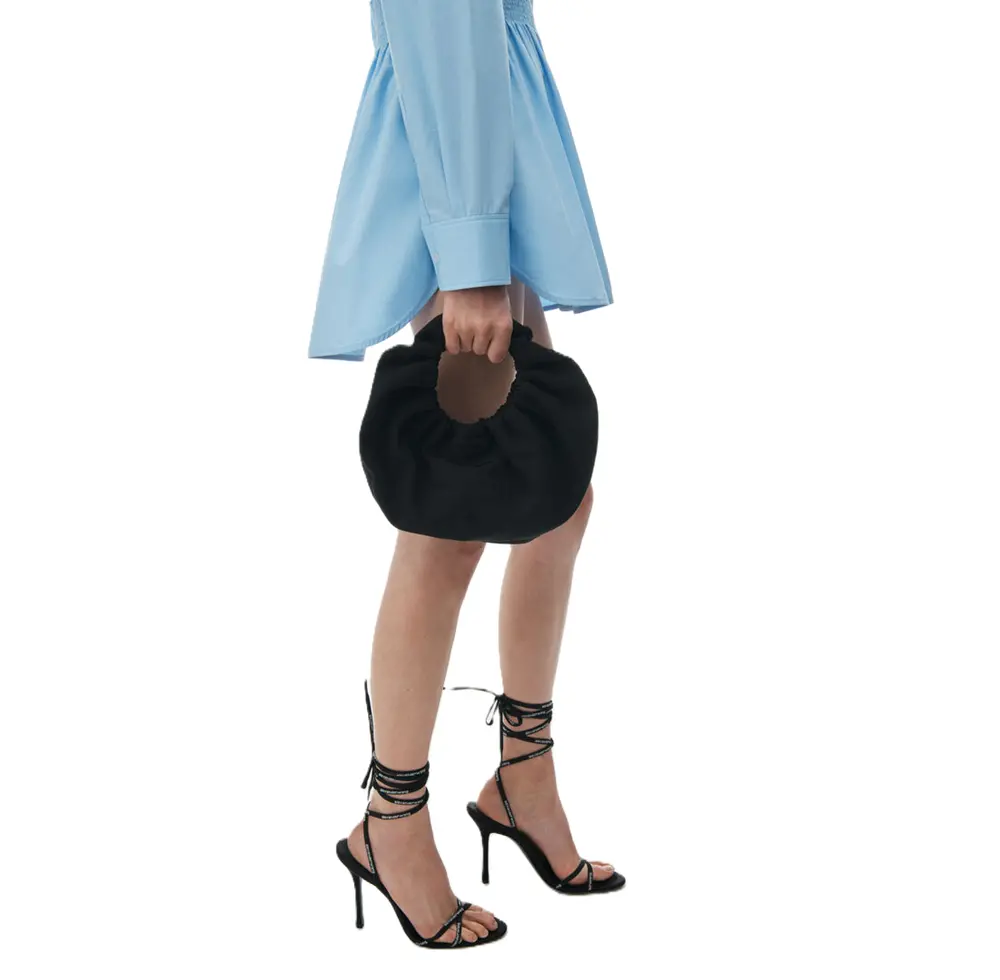 Alternative view of Túi Alexander Wang Crescent Small Handle Bag In Satin W/Debossed Logo 'Black' 20124R30T001